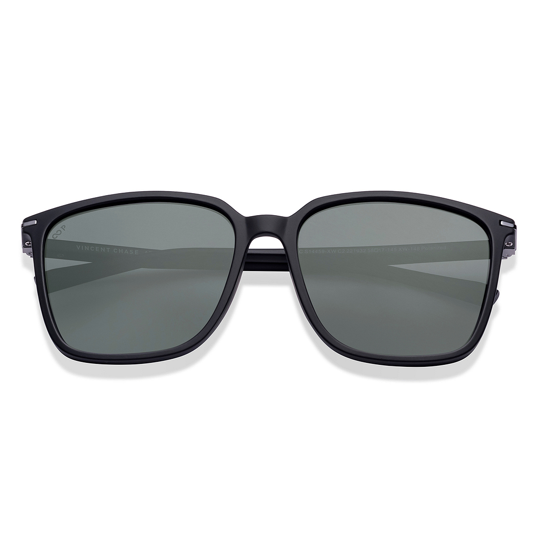 Vincent Chase Polarized Black Full Rim Square left side