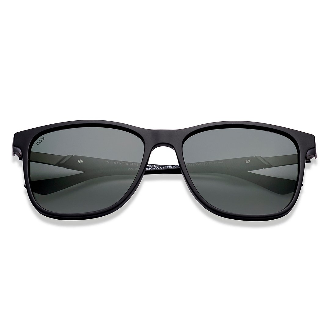 Vincent Chase Polarized Black Full Rim Square left side
