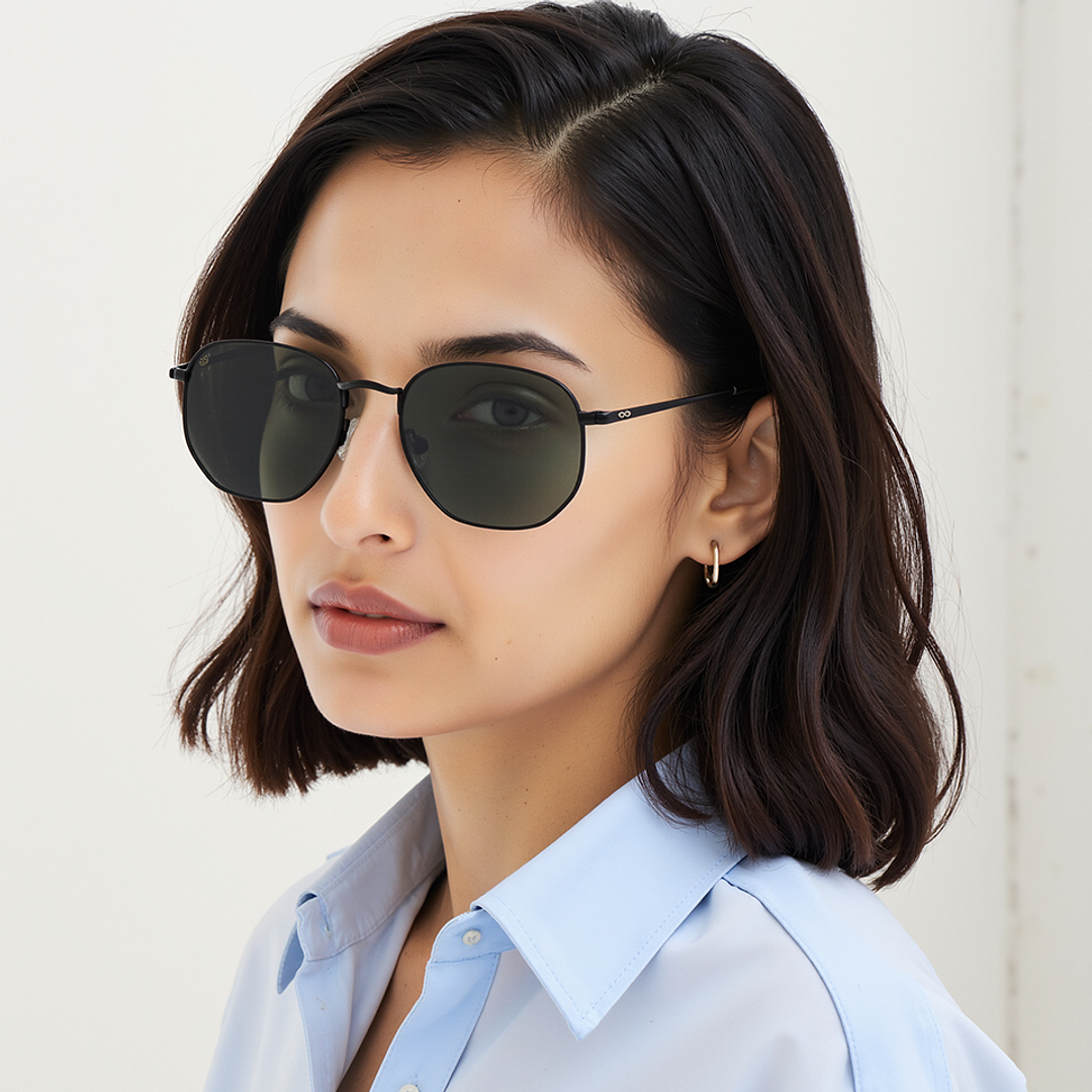 GREENMAX　50791 Green Black Full Rim Rectangle Vincent Chase Polarized Sun Non