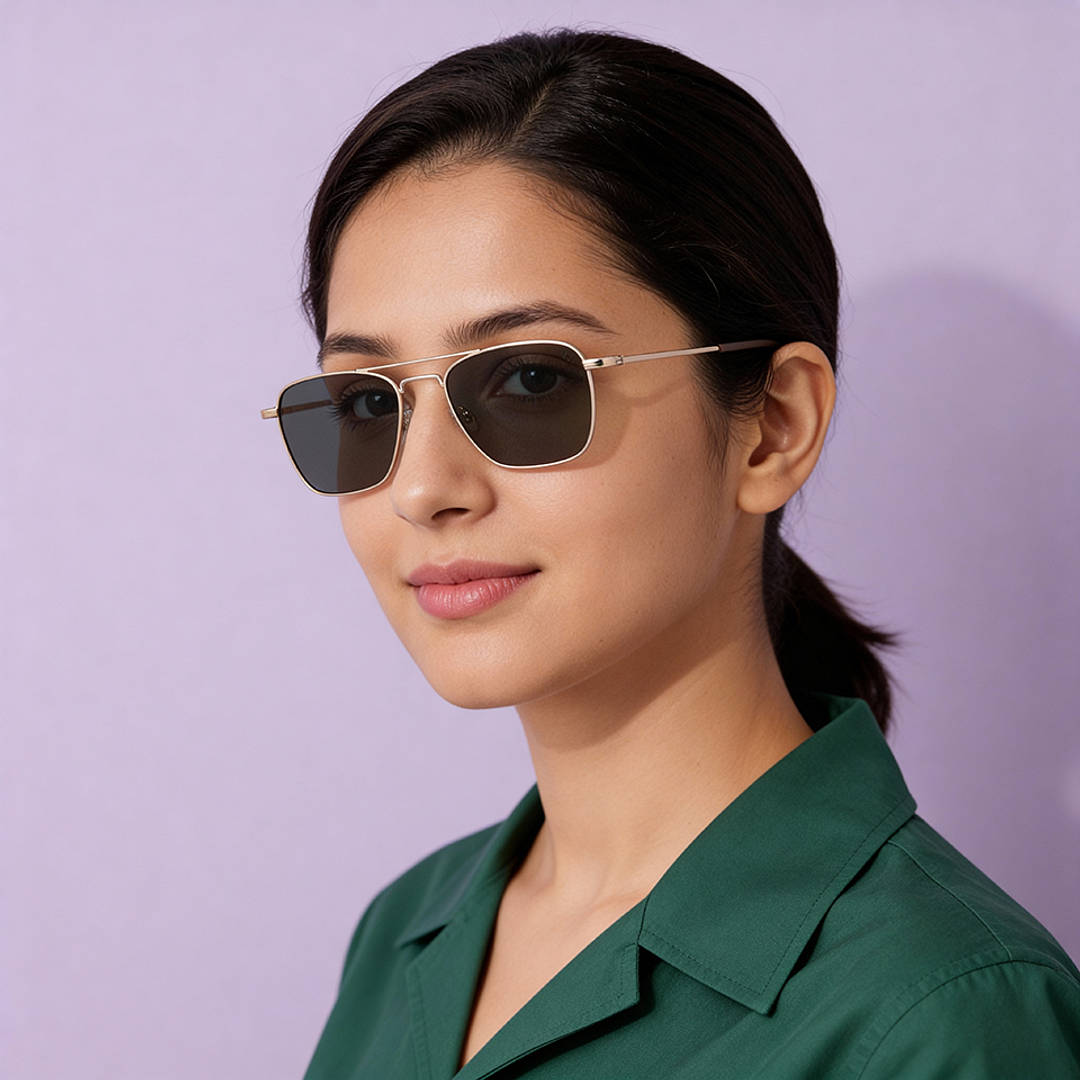 Buy Green Silver Full Rim Rectangle Square Vincent Chase The Metal