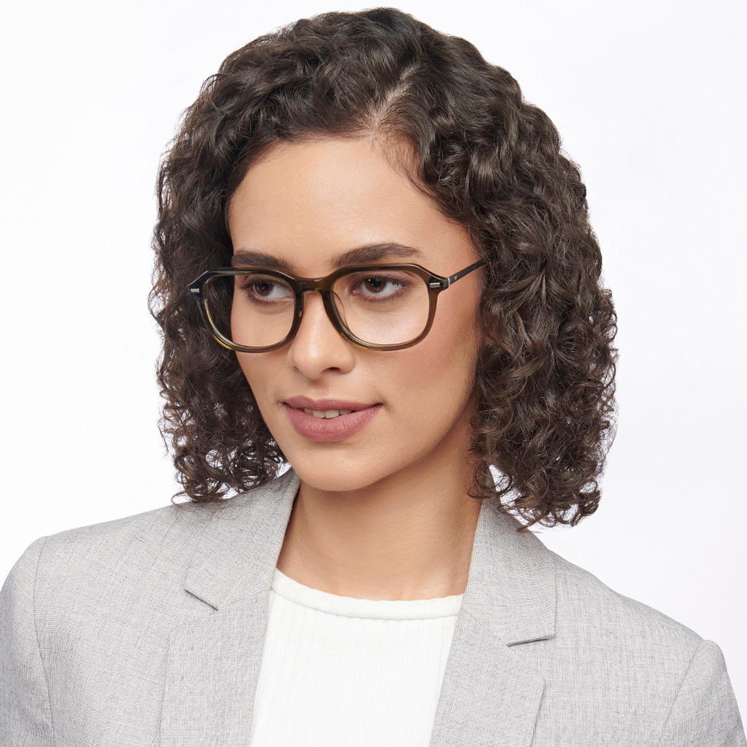 Vincent Chase Online Green Transparent Full Rim Geometric left side
