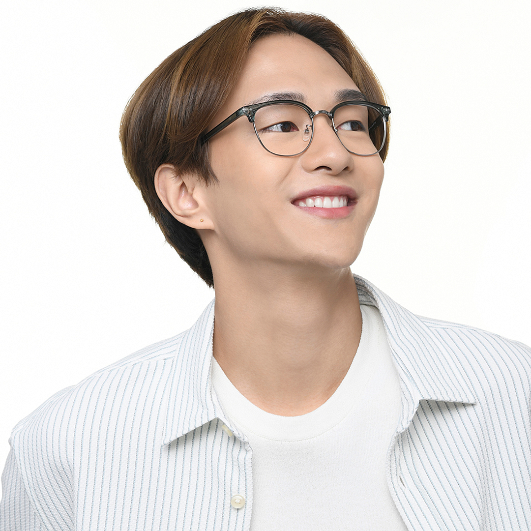 Vincent Chase Online Green Transparent Full Rim Clubmaster right side