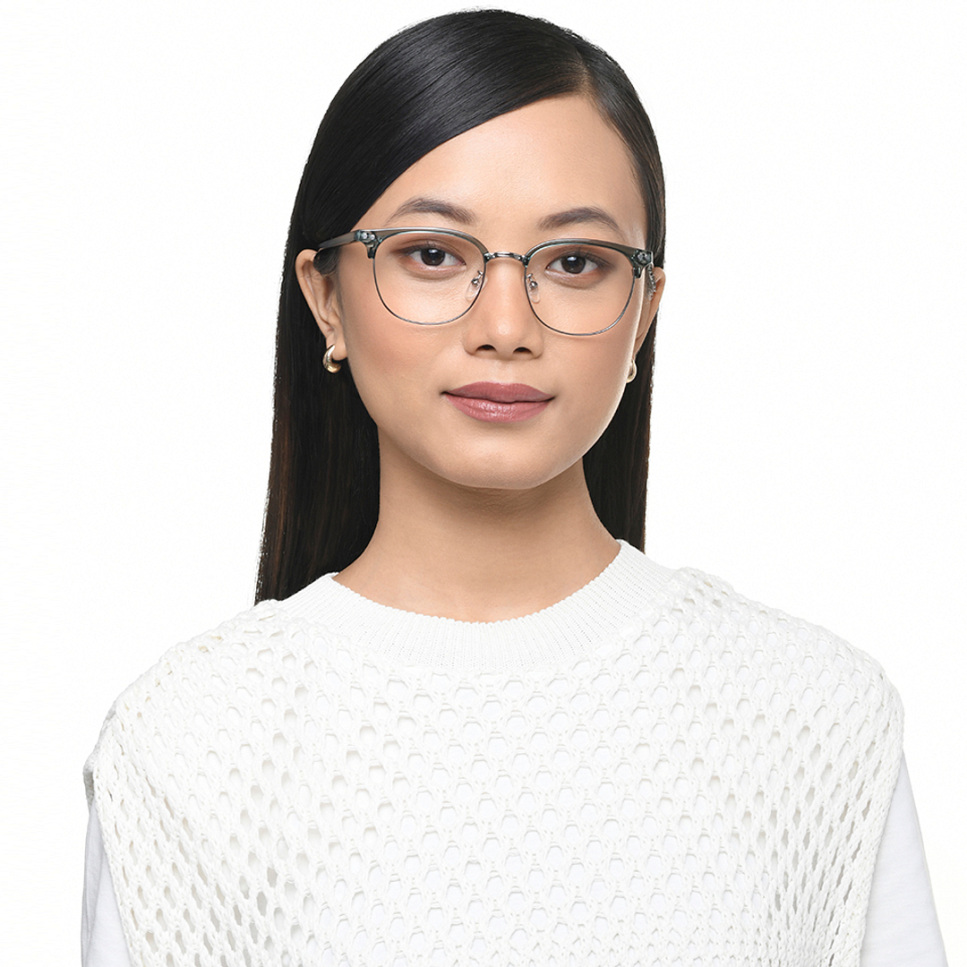 Vincent Chase Online Green Transparent Full Rim Clubmaster right side