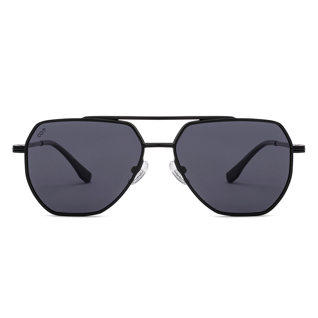 Buy Grey Black Full Rim Aviator Vincent Chase Polarized VC Sun