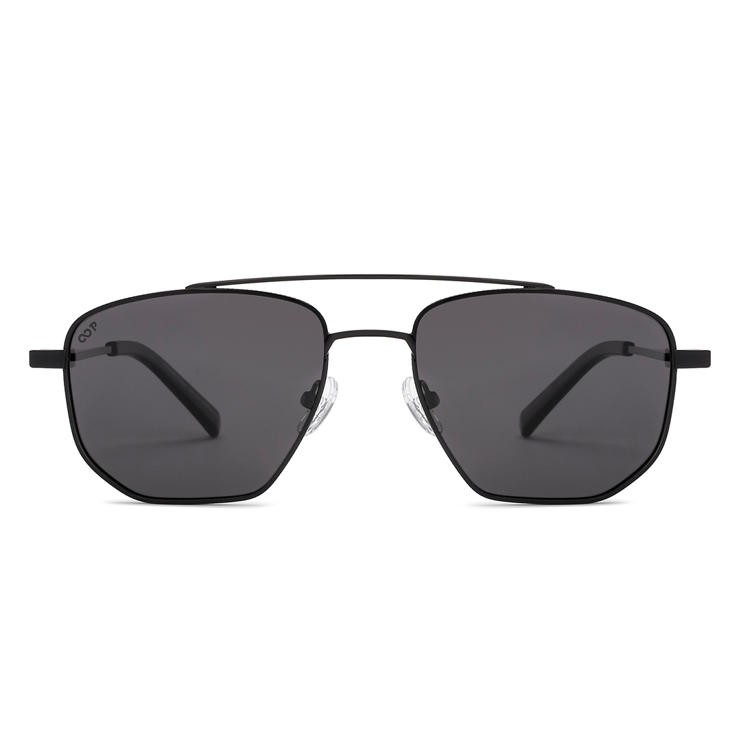 Buy Grey Black Full Rim Geometric Vincent Chase Polarized METAL