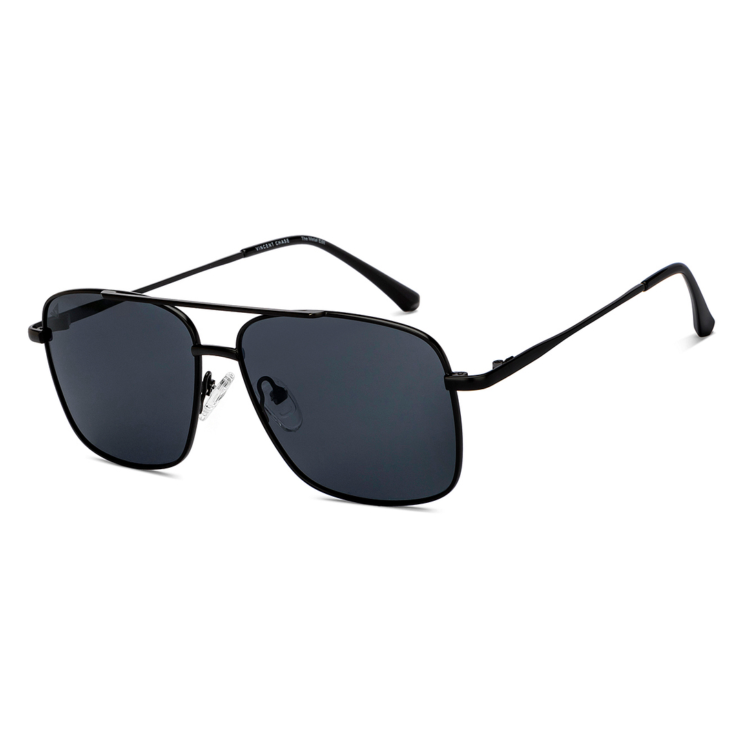 Vincent Chase Polarized Black Full Rim Square left side