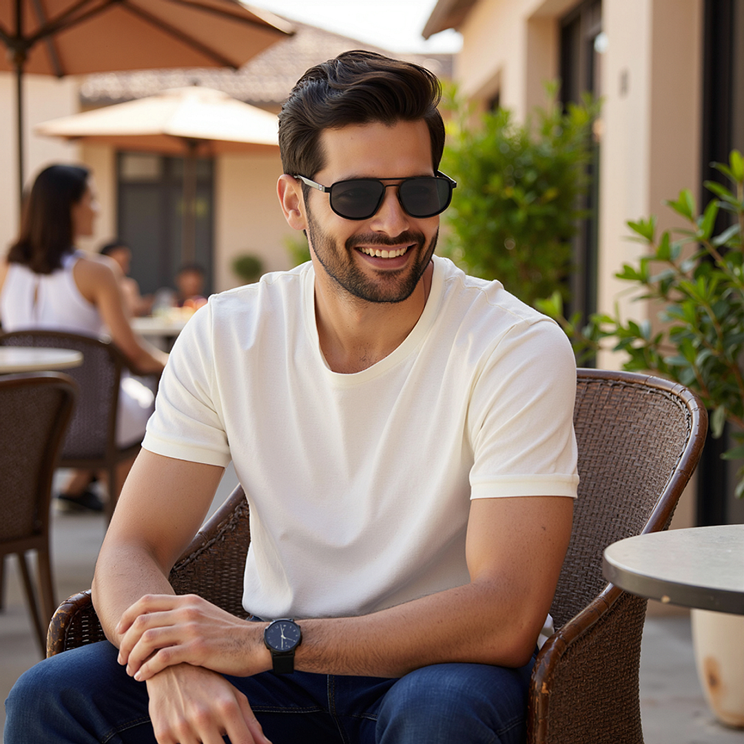 Buy Grey Black Full Rim Rectangle Vincent Chase Polarized METAL