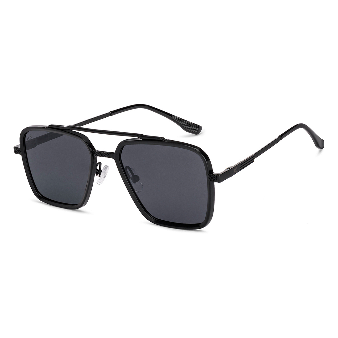 Buy Grey Black Full Rim Rectangle Vincent Chase Polarized VC Sun
