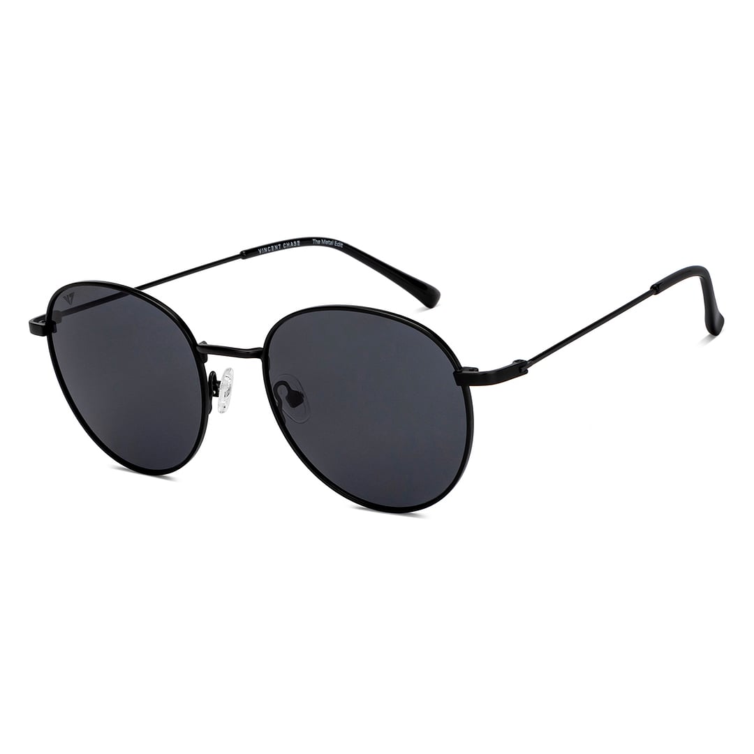 Vincent Chase Polarized Black Full Rim Round left side