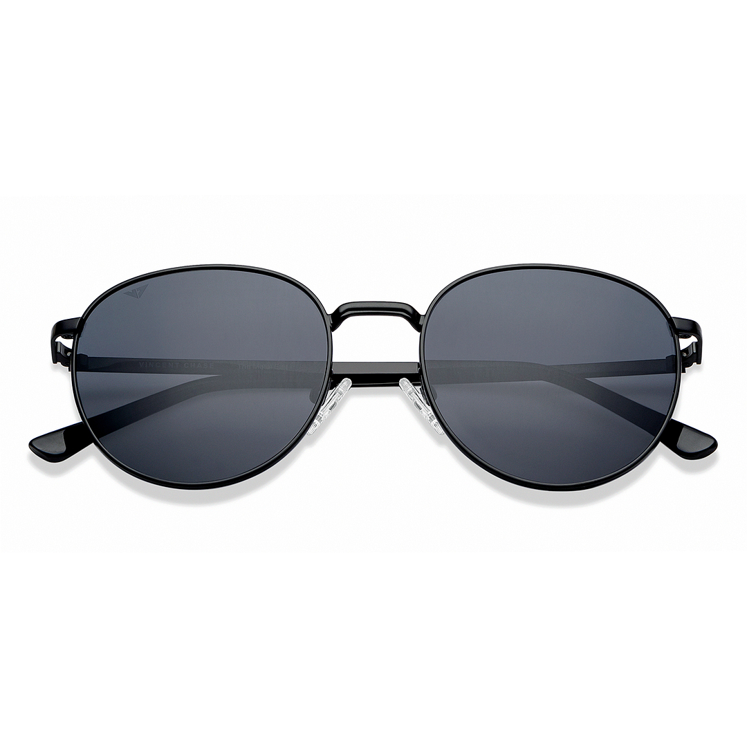 Vincent Chase Polarized Black Full Rim Round left side