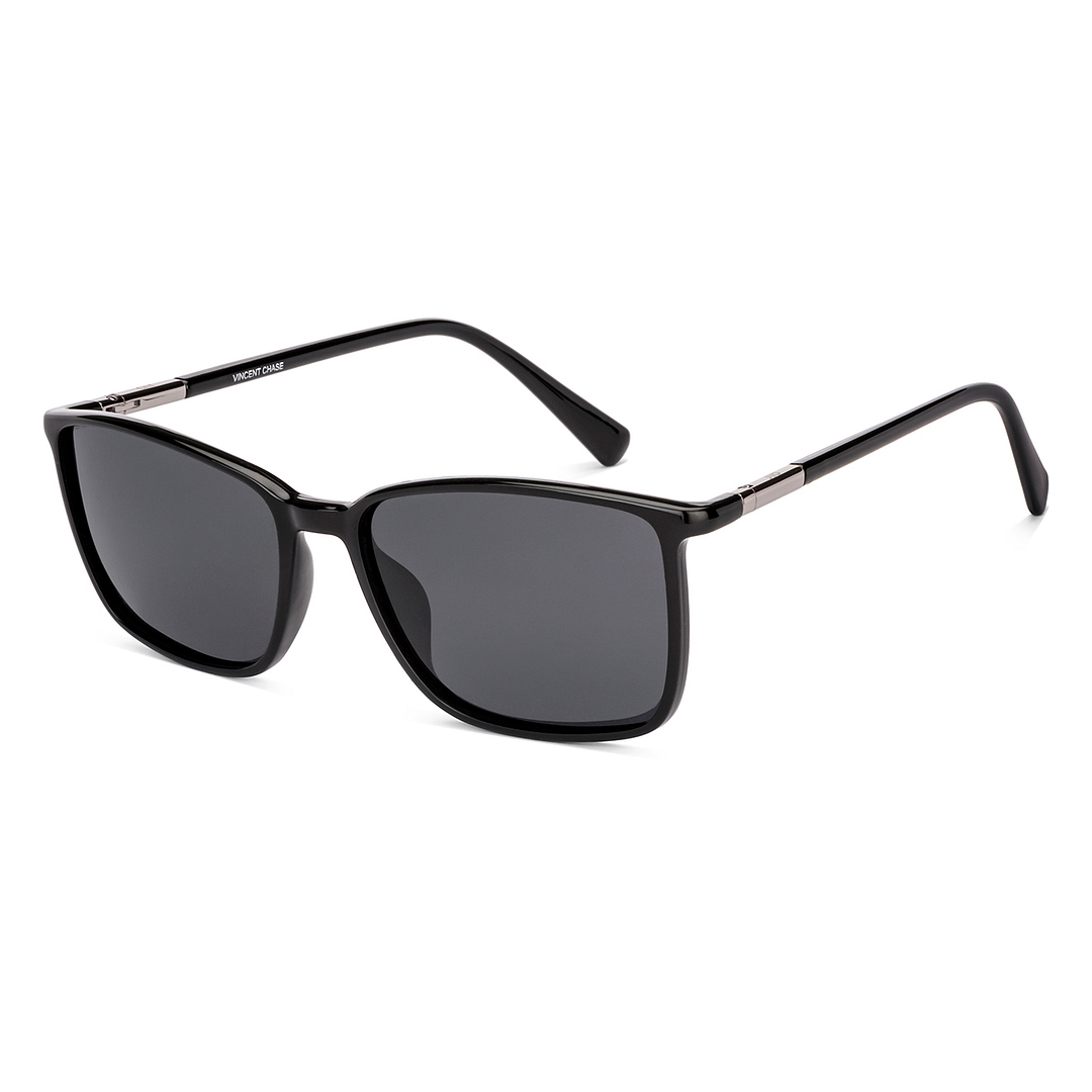 Buy Grey Black Full Rim Square Vincent Chase Online Sun Non-metal