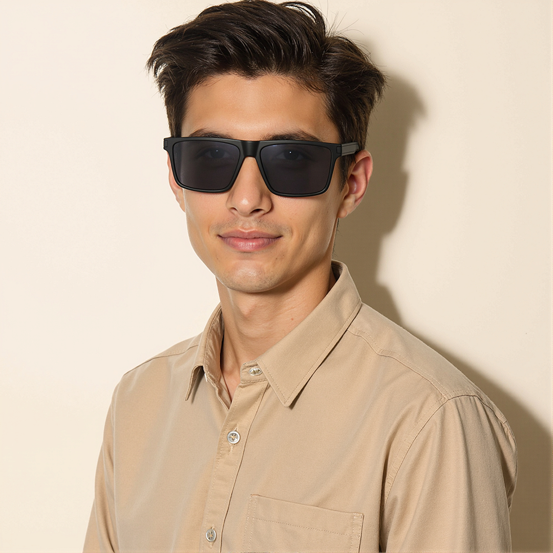 Vincent Chase Polarized Black Full Rim Rectangle left side