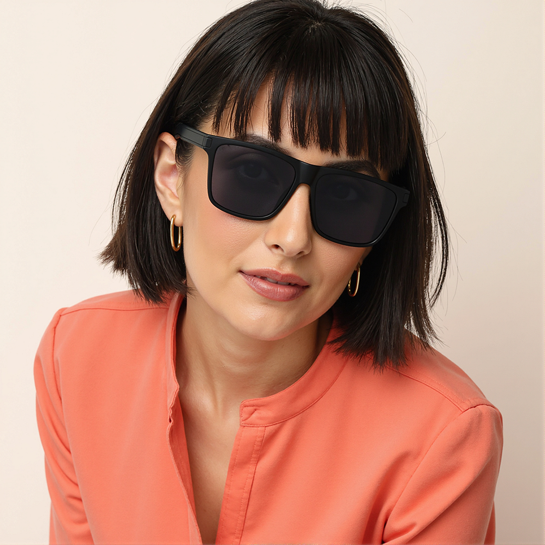 Vincent Chase Polarized Black Full Rim Rectangle left side