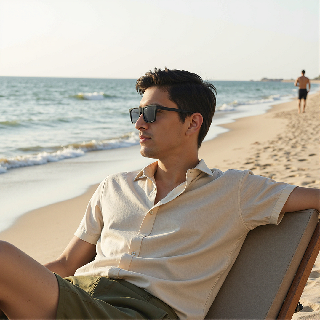 Vincent Chase Polarized Black Full Rim Rectangle left side