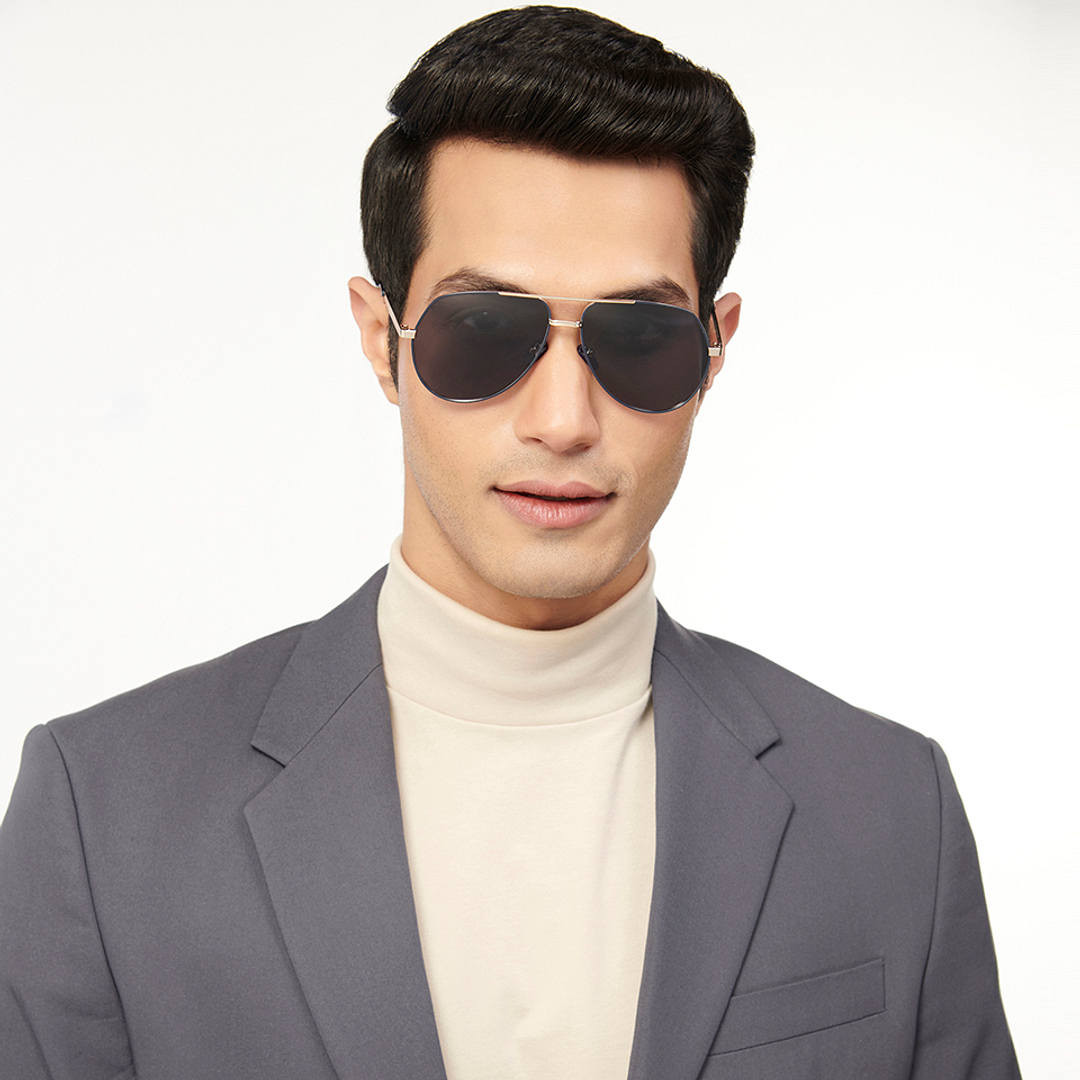 Vincent Chase Online Blue Full Rim Aviator left side