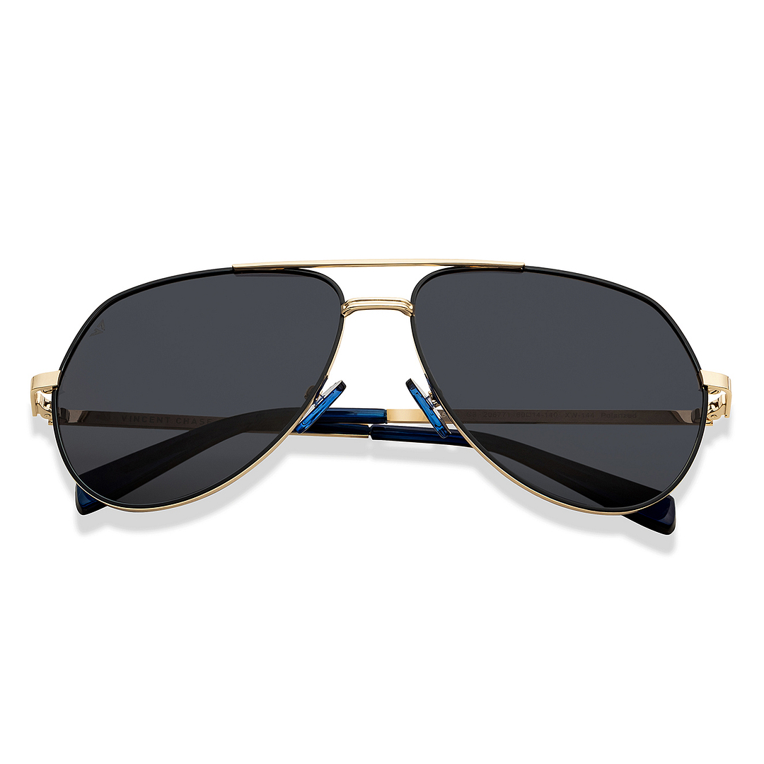 Vincent Chase Online Blue Full Rim Aviator left side