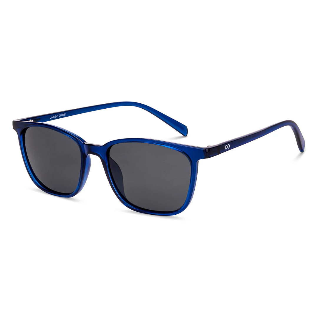 Buy Grey Blue Full Rim Square Vincent Chase Online Sun Non-metal