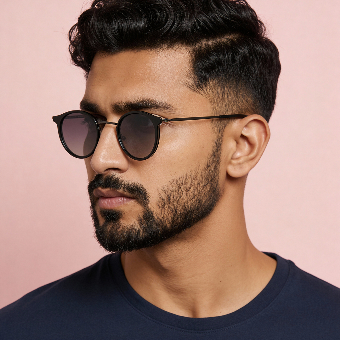 Buy Grey Dark Gunmetal Full Rim Round Vincent Chase Polarized CORE