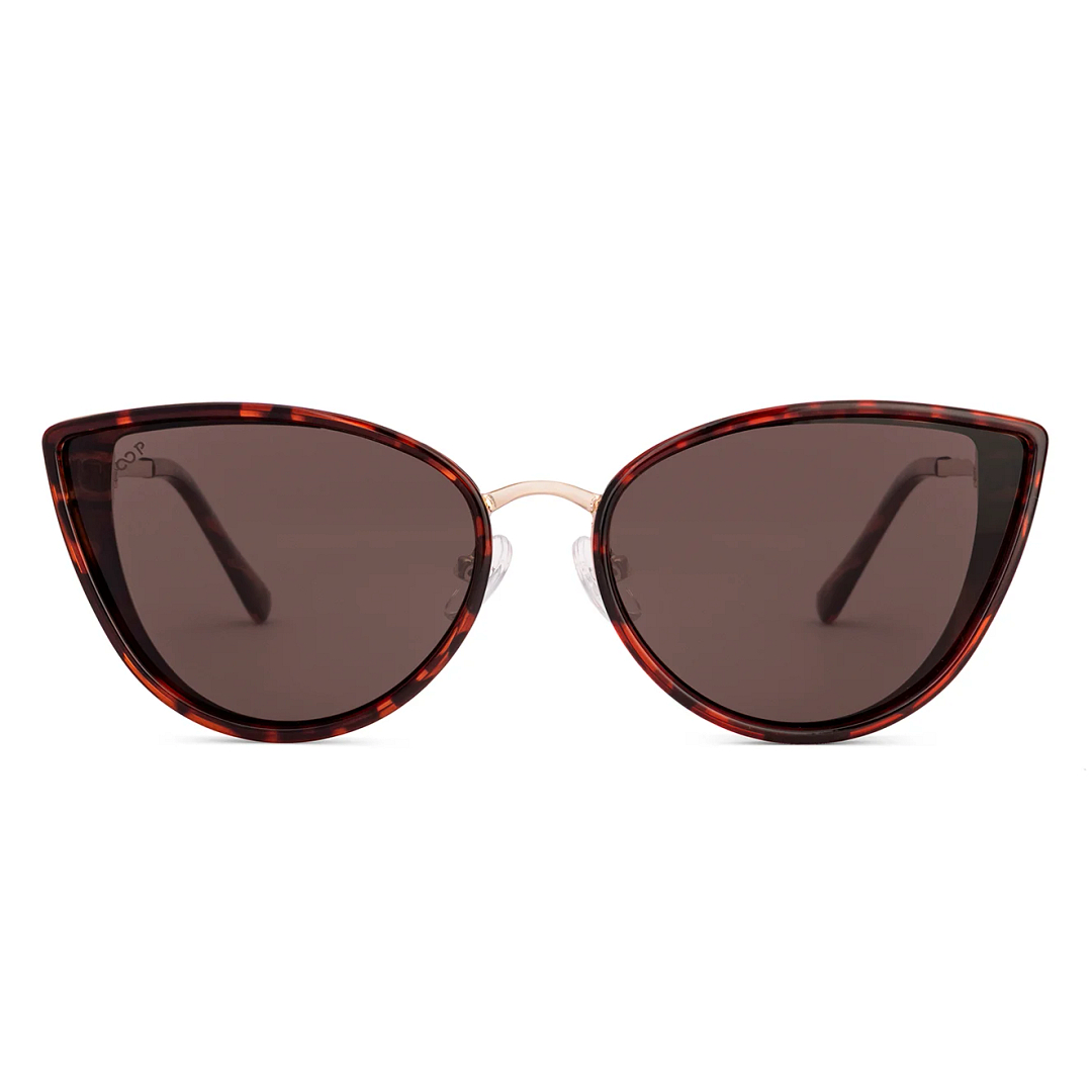 Grey Demi Gold Full Rim Cat Eye Vincent Chase Polarized Sun Metal