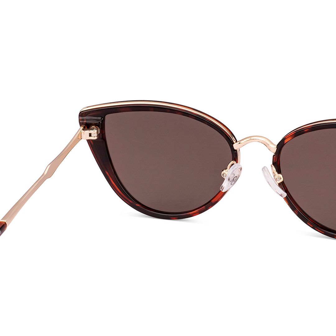 Grey Demi Gold Full Rim Cat Eye Vincent Chase Polarized Sun Metal