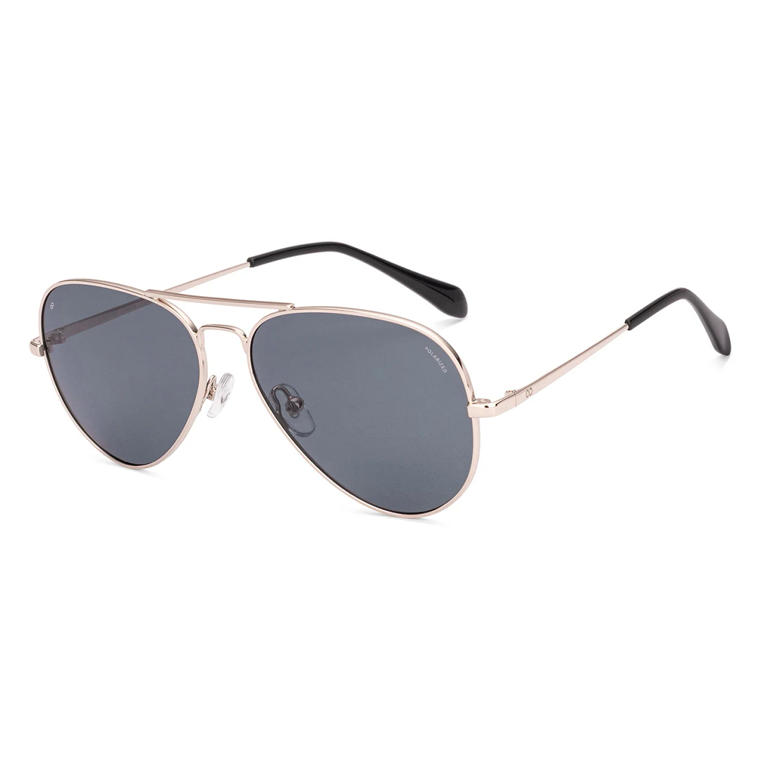 Vincent Chase Polarized Gold Full Rim Aviator left side