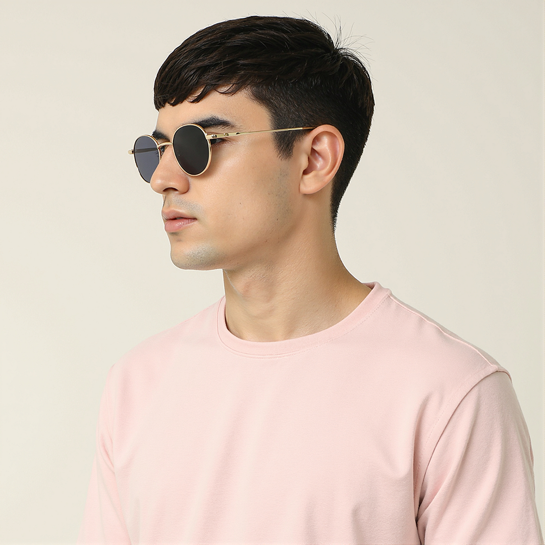 Vincent Chase Polarized Gold Full Rim Round left side