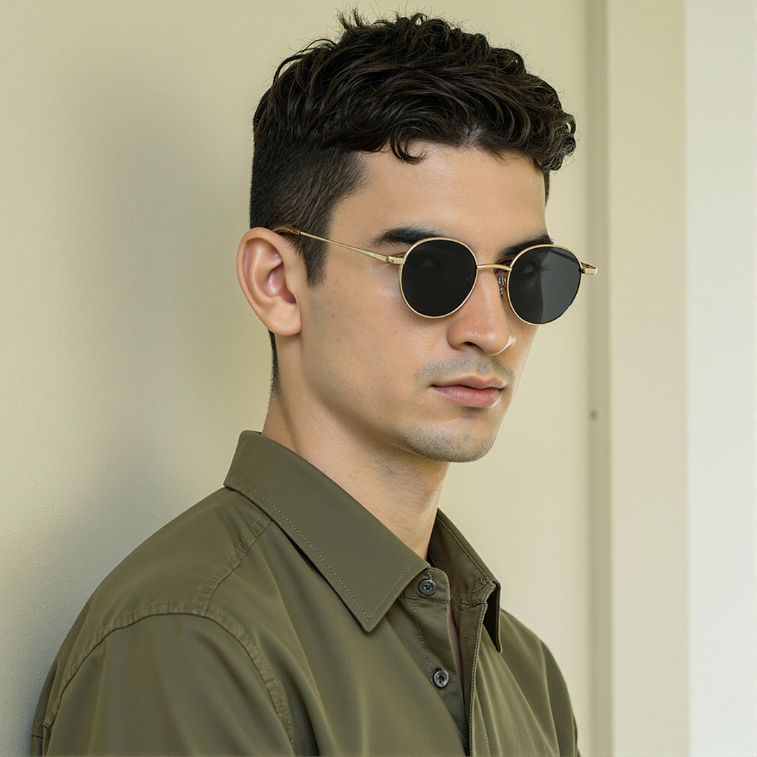 Vincent Chase Polarized Gold Full Rim Round right side