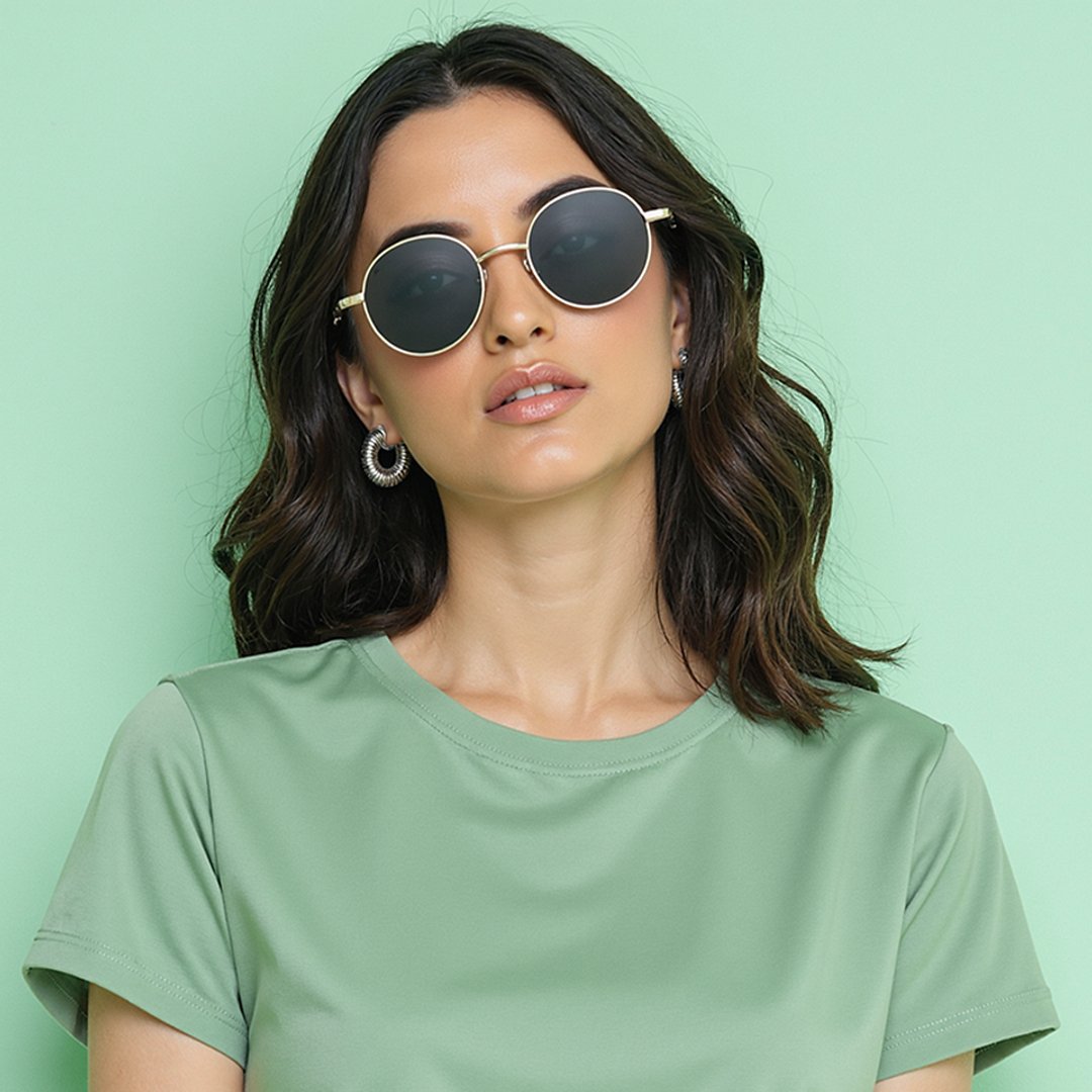 Vincent Chase Polarized Gold Full Rim Round left side