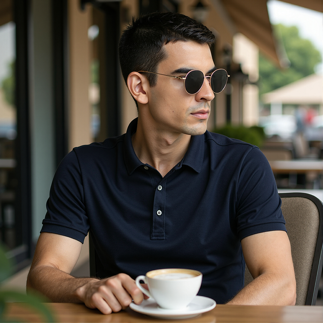 Vincent Chase Polarized Gold Full Rim Round left side