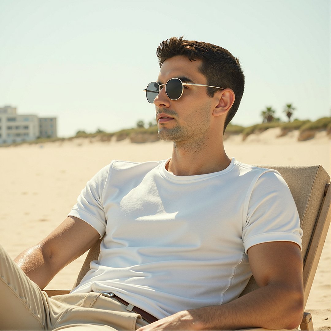 Vincent Chase Polarized Gold Full Rim Round left side