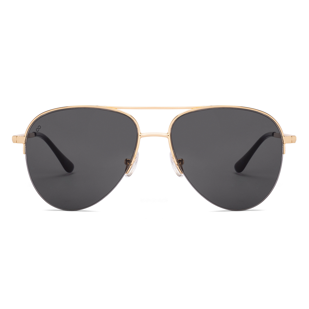 Buy Grey Gold Half Rim Aviator Vincent Chase VC Sun Metal VC