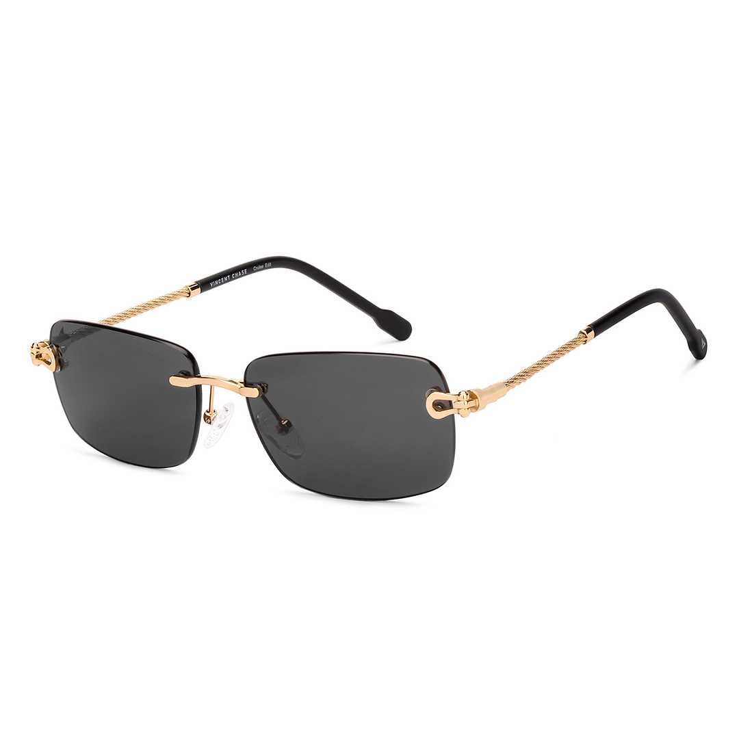 Vincent Chase Gold Rimless Rectangle right side
