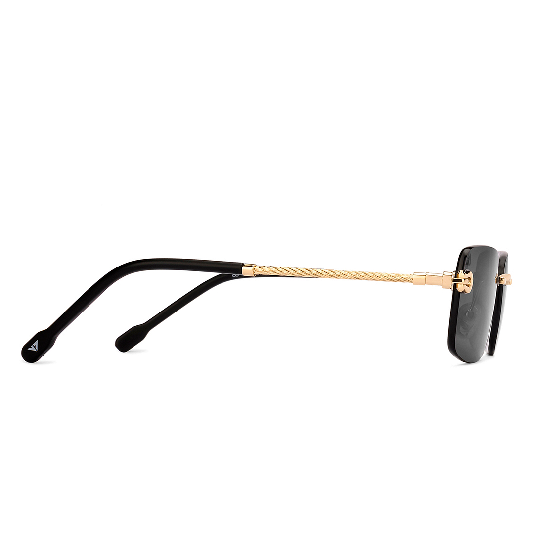 Vincent Chase Gold Rimless Rectangle left side