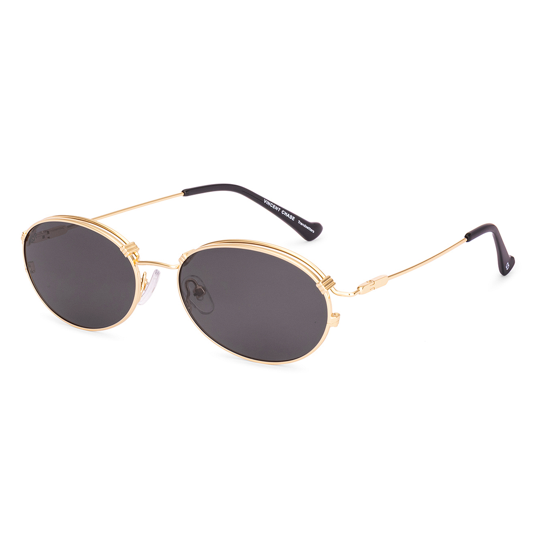 Vincent Chase Polarized Gold Full Rim Oval left side