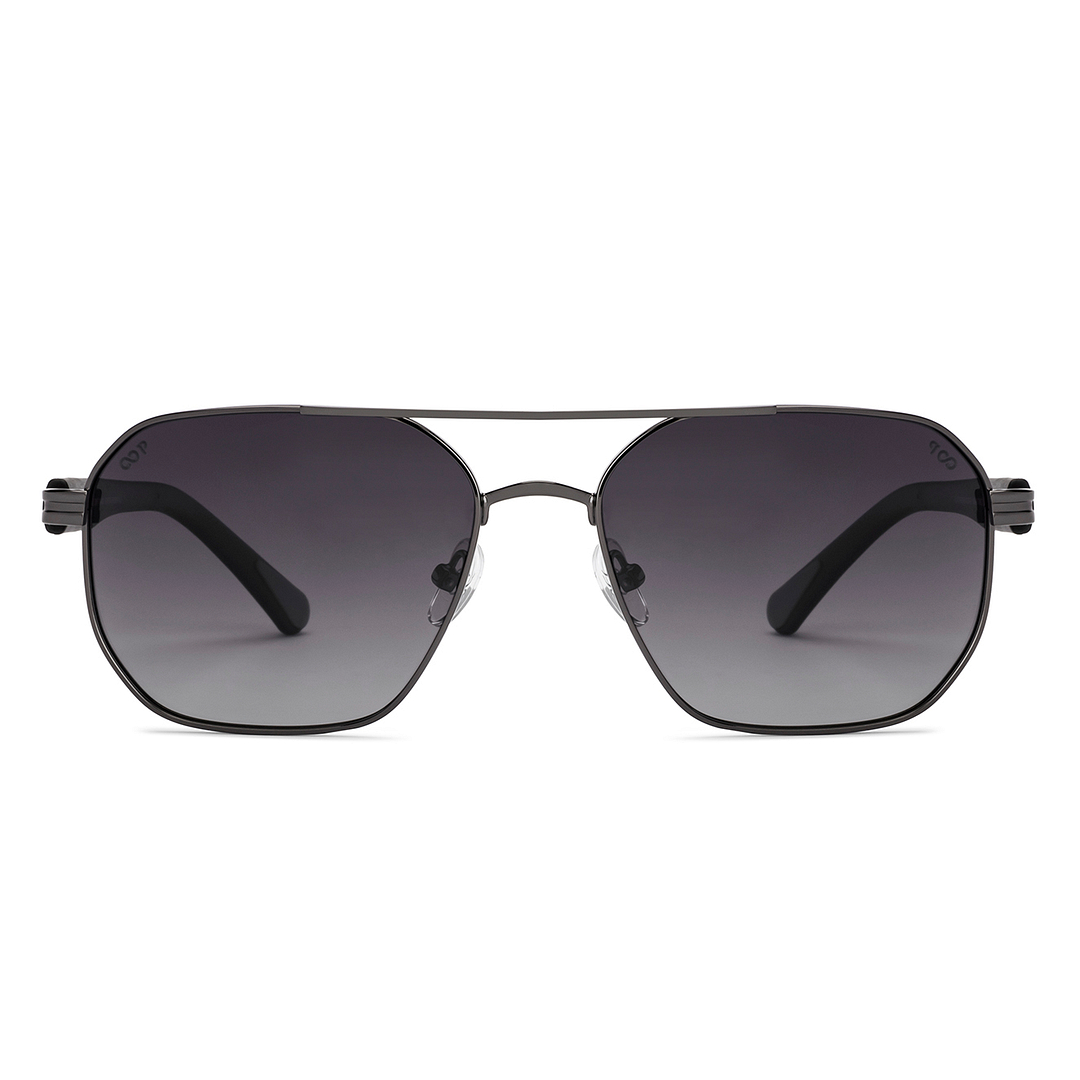 Buy Grey Gradient Black Full Rim Geometric Vincent Chase Polarized