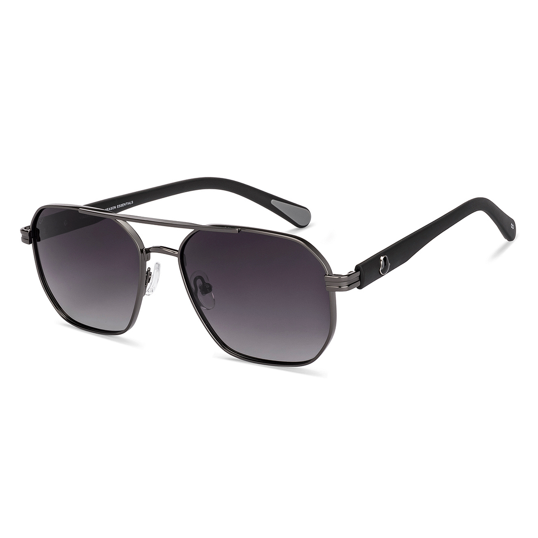 Buy Grey Gradient Black Full Rim Geometric Vincent Chase Polarized