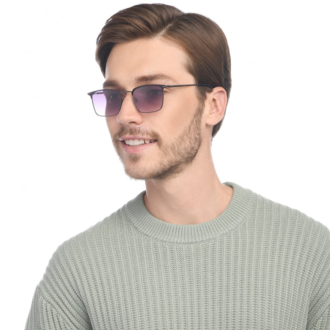 Vincent Chase Gunmetal Full Rim Clubmaster right side