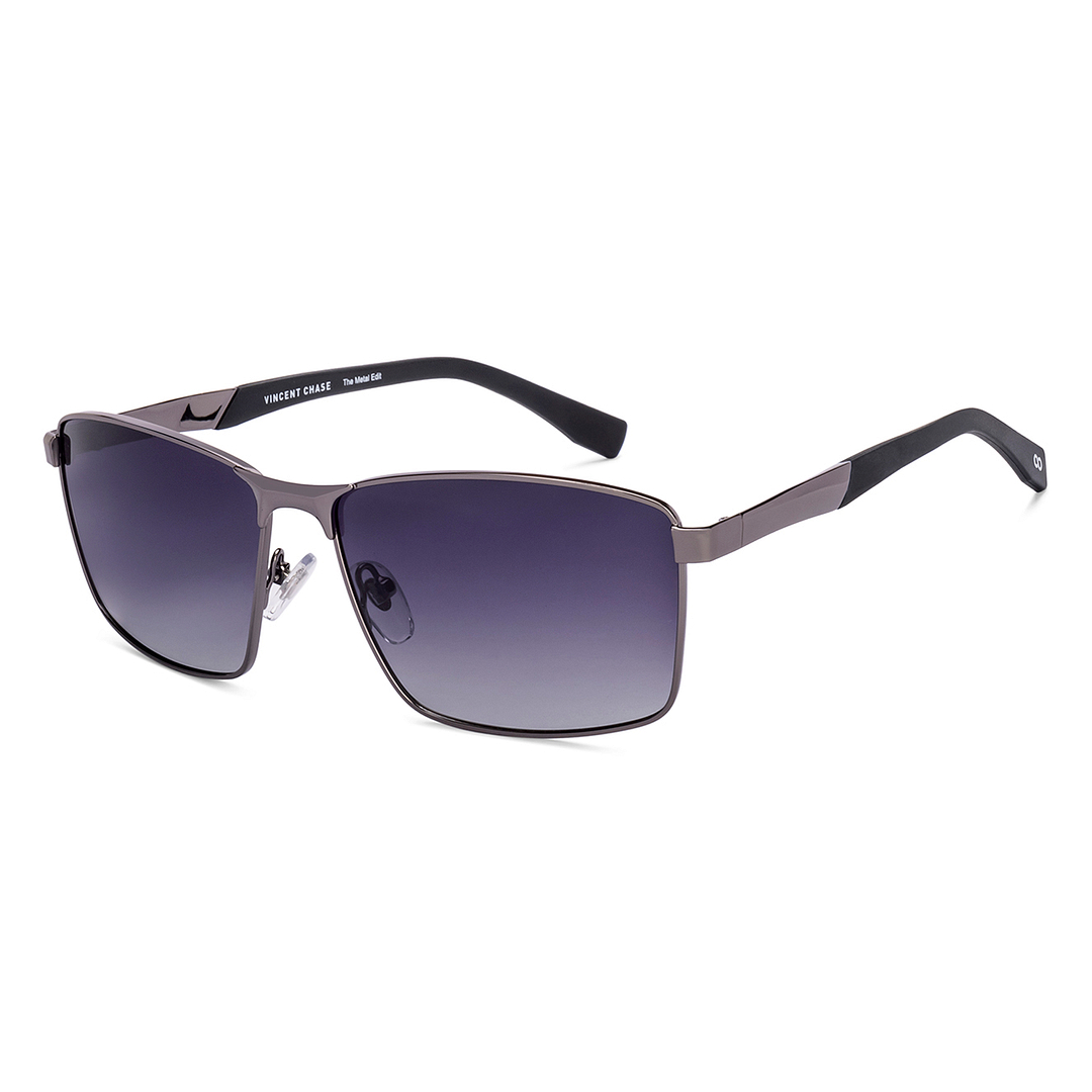 Buy Grey Gradient Gunmetal Full Rim Rectangle Square Vincent Chase