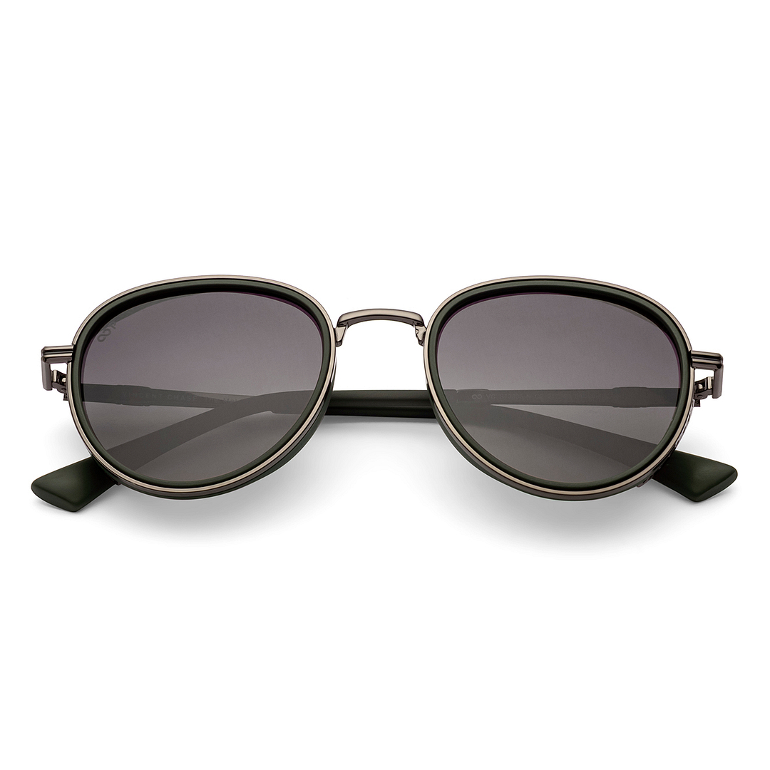 Vincent Chase Polarized Gunmetal Full Rim Aviator left side