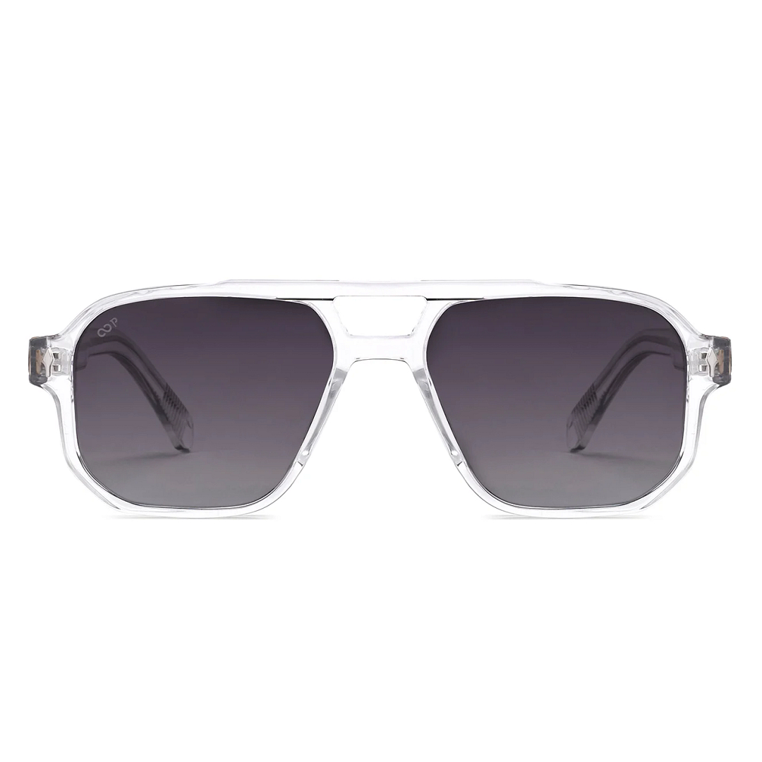 Grey Crystal Transparent Full Rim Rectangle Vincent Chase VC Sun