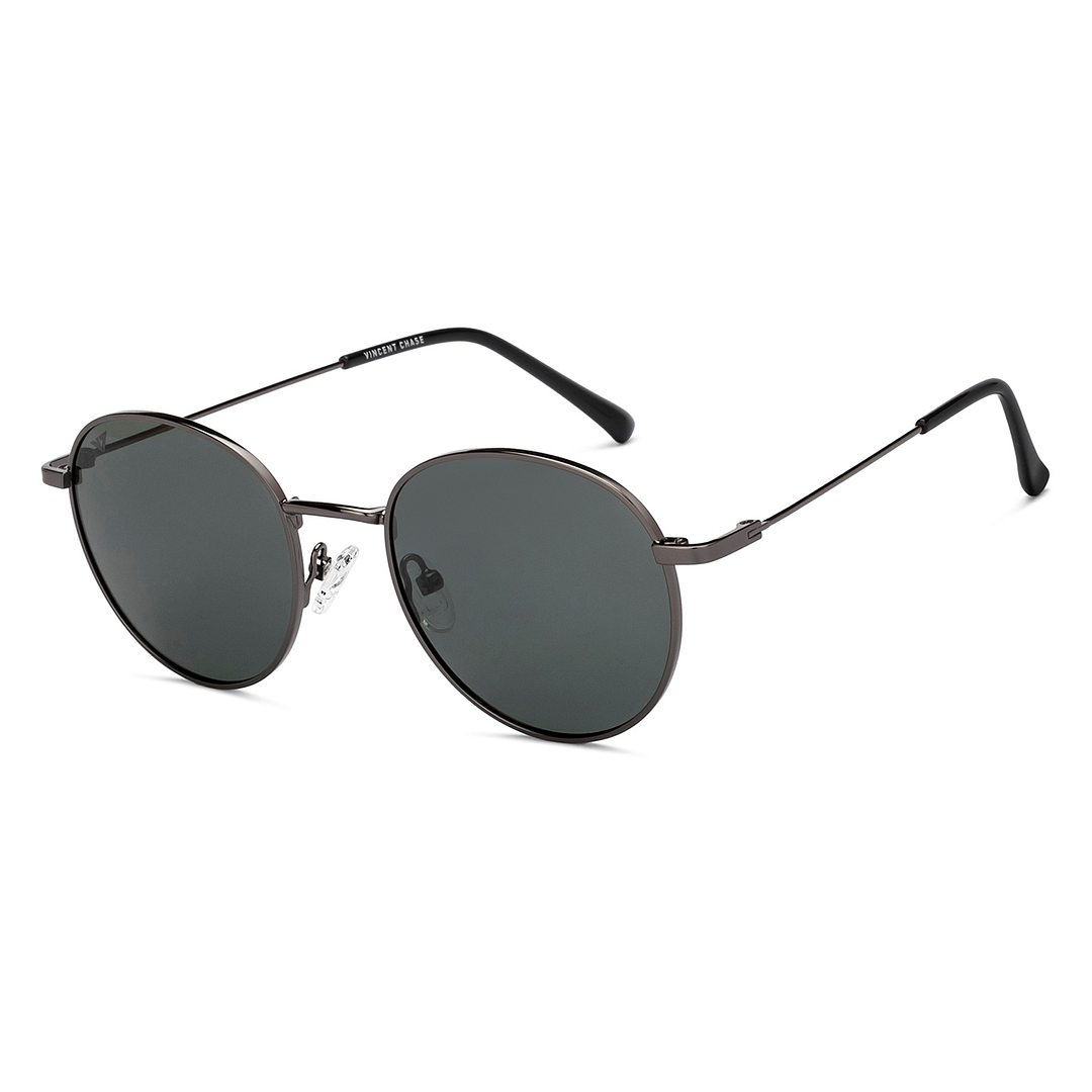 Vincent Chase Online Gunmetal Full Rim Round left side