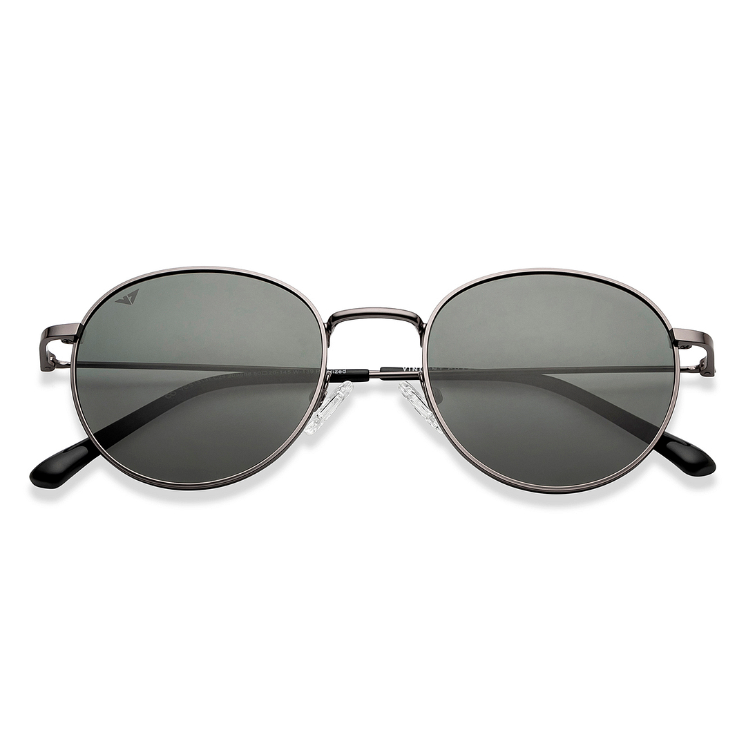 Vincent Chase Online Gunmetal Full Rim Round left side