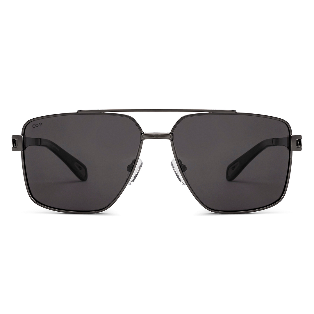 Buy Grey Gunmetal Full Rim Square Vincent Chase Polarized METAL