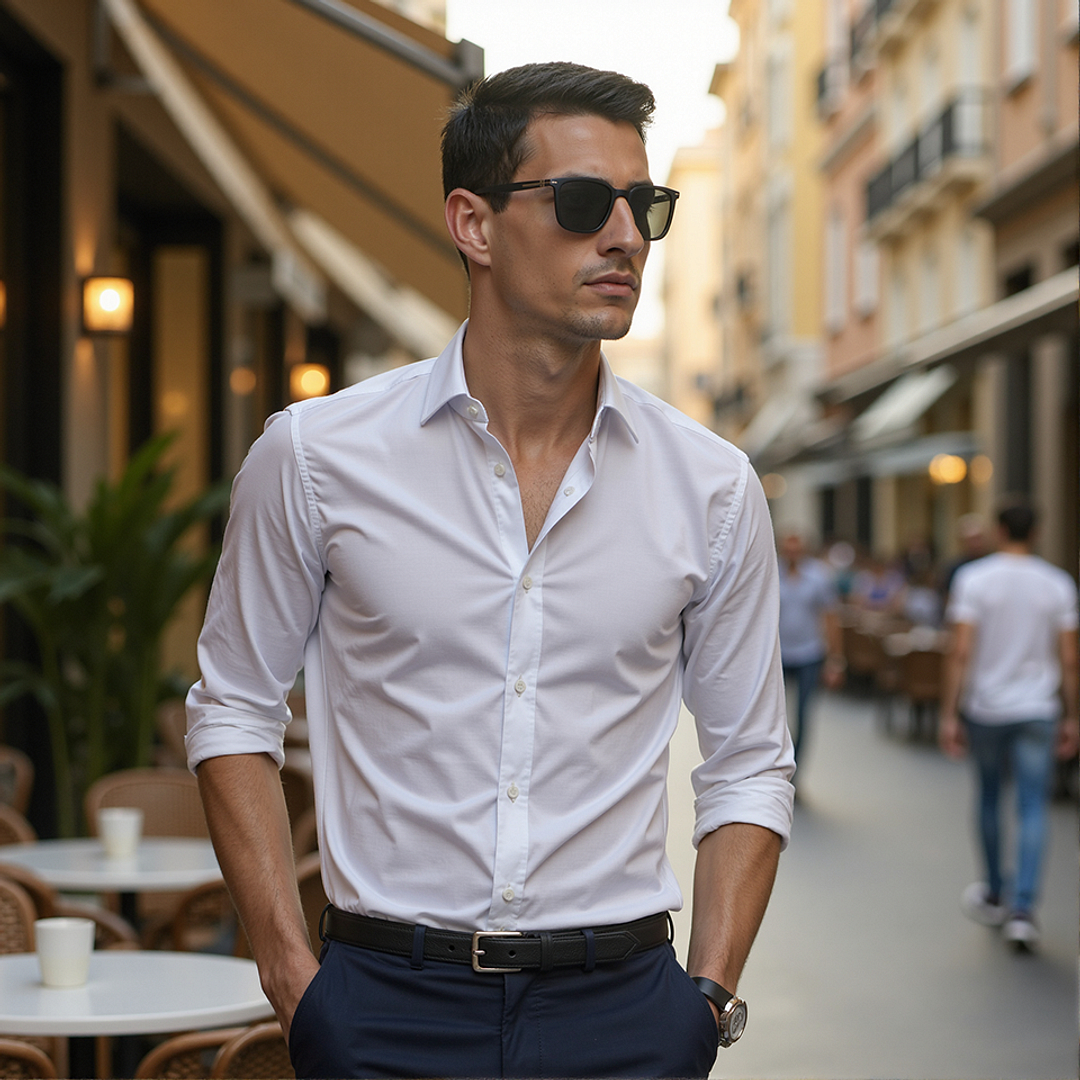 Vincent Chase Polarized Black Full Rim Square left side