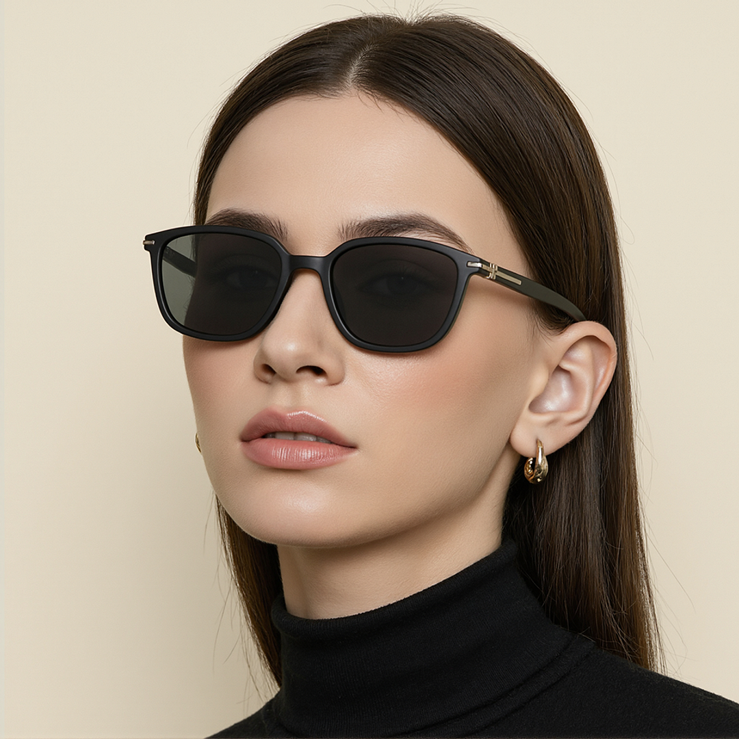 Vincent Chase Polarized Black Full Rim Square left side