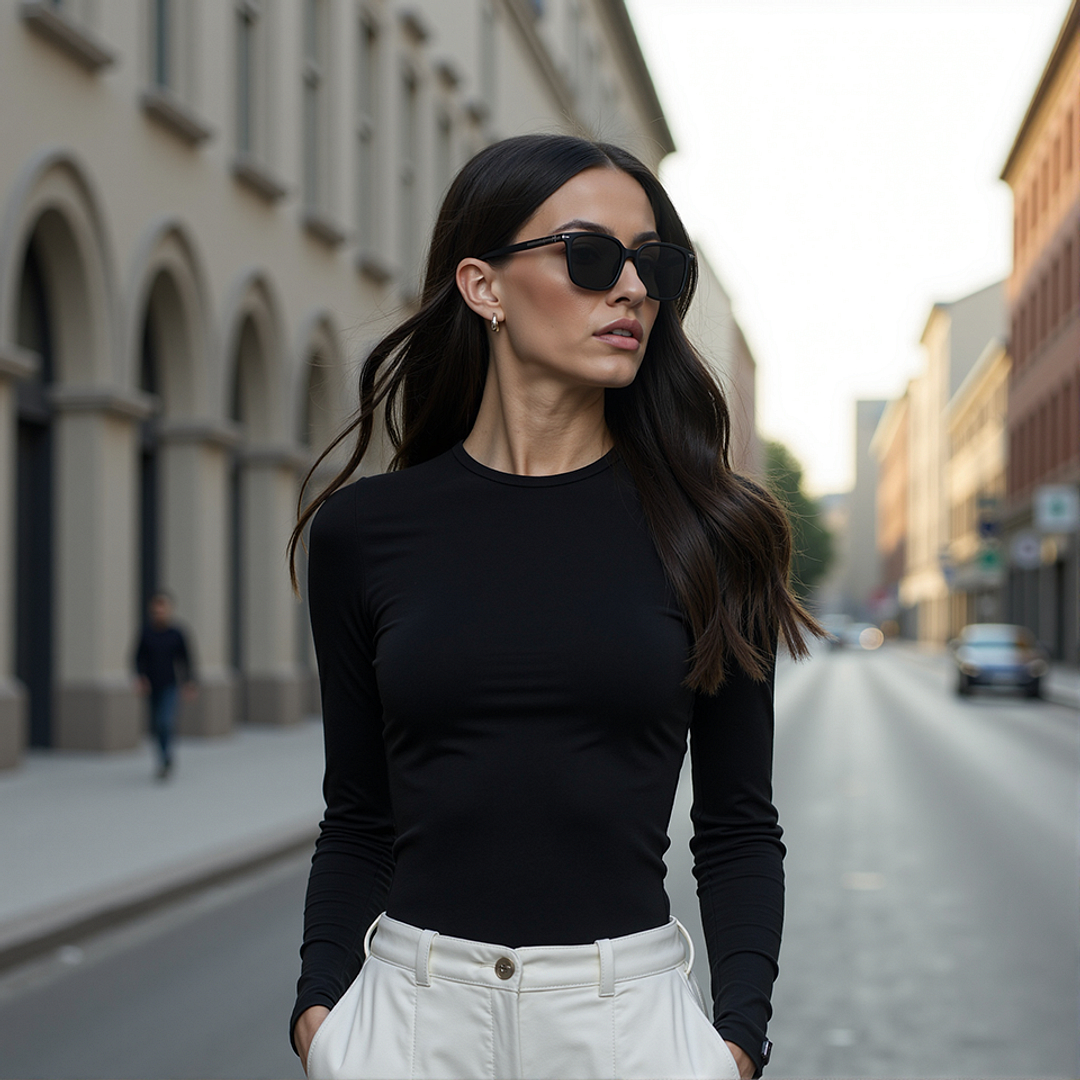 Vincent Chase Polarized Black Full Rim Square right side