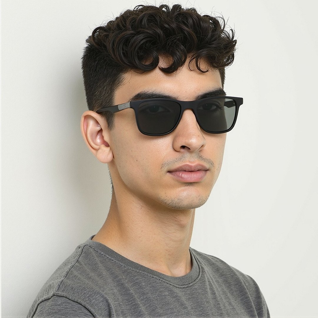 Vincent Chase Polarized Black Full Rim Square left side