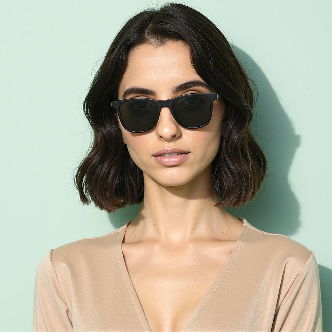 Vincent Chase Polarized Black Full Rim Square left side