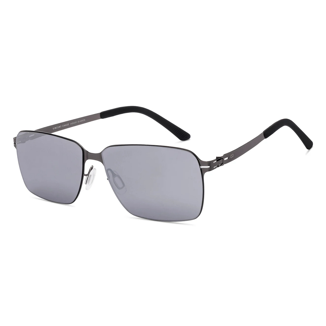 Buy Grey Mirror Gunmetal Full Rim Rectangle Square Vincent Chase