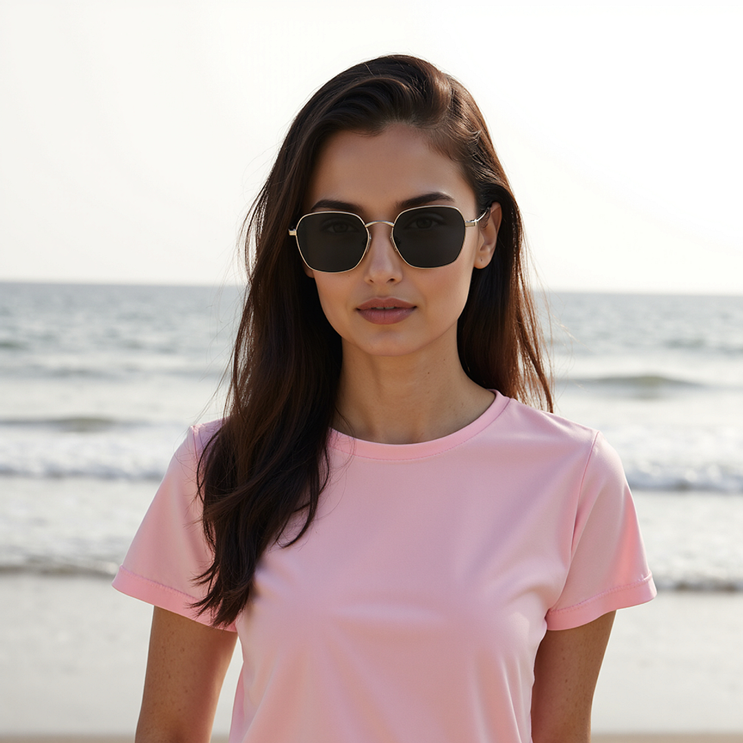 Buy Grey Silver Full Rim Geometric Vincent Chase Polarized METAL